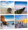 Wieco Art -Large Seaview Modern Seascape Giclee Canvas Prints Artwork Contemporary Landscape Sea Beach Pictures to Photo Paintings on Canvas Wall Art for Home Decorations Wall Decor 4pcs/set
