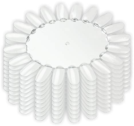 NAILFUN 10 Stück Präsentationsdisplay [Farbe: klar transparent] Farbrad Tip-Rondell mit je 20 Nägeln zum bemalen mit UV-Gel Nagellack Nailart