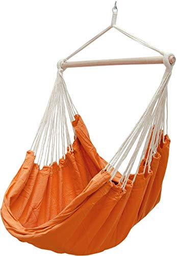 Eyepower XXL Hängesessel 185x130cm Hängestuhl bis 150 kg Baumwolle Hängesitz 2 Personen Hängematte Hängeschaukel Celosia Orange