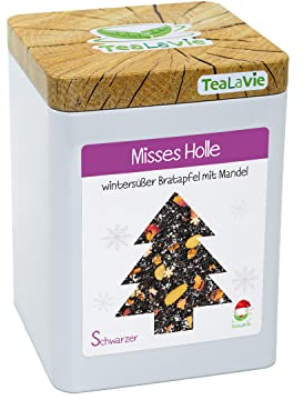 TEALAVIE - Wintertee - Misses Holle | wintersüßer Bratapfel mit Mandel | 100g Dose loser Schwarzer Tee