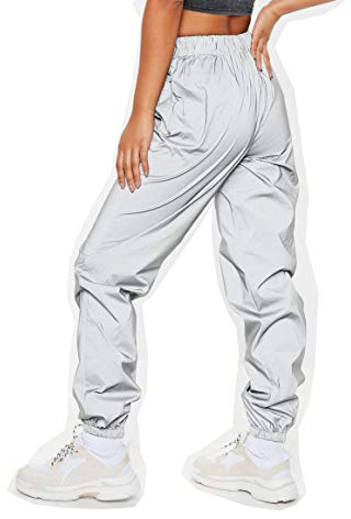 NEWL Damen Lauf-/Fahrrad Hose UltraVisible reflektierend, Grau, XL