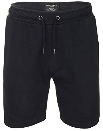 BRAVE SOUL Mens Jogger Shorts Tarley' Sports Training Summer Gym Pants (Rich Navy) L
