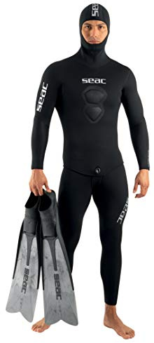 Seac Royal 3.5mm, muta in neoprene da 3,5 mm per apnea e pesca subacquea, salopette e giacca con cappuccio