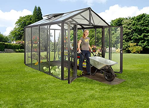Zeus Comfort 8100 ESG/HKP, schwarz Gewächshaus 2 Dachfenster Hingucker Garten