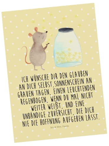 Mr. & Mrs. Panda Postkarte Maus Sterne - Geschenk, Ansichtskarte, Einladungskarten Geburtstag, Tiermotive, Tiere, Gute Laune, Taufgeschenk, lustige