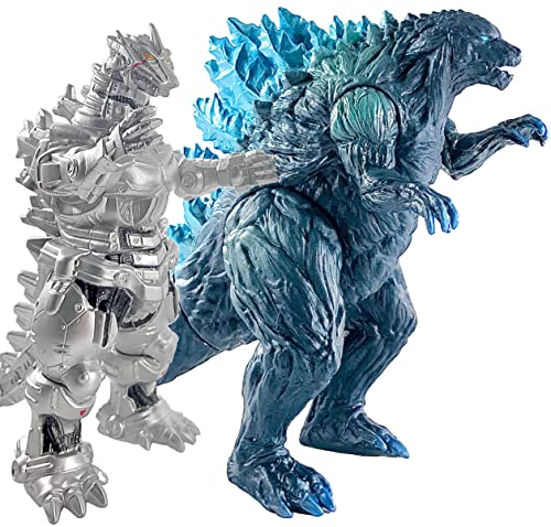 TwCare Set von 2 Mecha Godzilla Earth MechaGodzilla Kiryu Spielzeug, Kaiju Universum Actionfiguren König der Monsters Bewegliche Gelenke Filmreihe Weiches Vinyl Reisetasche