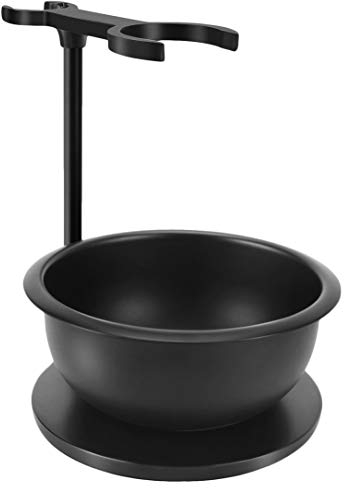 SANWA Deluxe Heavyweight Matte Black Shaving Brush Razor Stand with Big Soap Bowl Set,Dad Gifts,boyfriend Gifts,Husband Gifts for Him