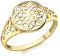 CARISSIMA Damen-Ring filigran ausgeschnitten rund Gelbgold 9kt 12mm Größe 59