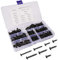 240 Stück Linsenkopf-Blechschrauben，M3 M4 schwarze Blechschrauben Sets Rundkopf Kreuz-Senkkopf-Maschinenschrauben Befestigungsteil 10mm/12mm/16mm/20mm/25mm