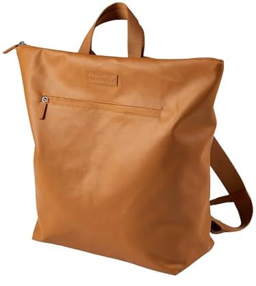 Done by Deer Wickelrucksack Senfgelb - Faltbare Wickelauflage und zwei Kinderwagenhaken inklusive - Wickeltasche aus 100% recyceltes Polyester mit PU-Beschichtung