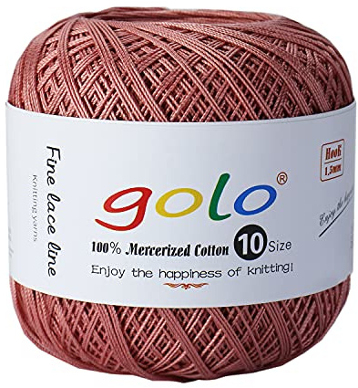 golo Crochet Thread Size 10 Yarn for Hand Knitting Crochet Yarn (Pink copper-617)
