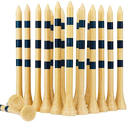 ACONDE Golf Tees Holz, 100 Stück 83 mm Bambus Golftee, Gelb