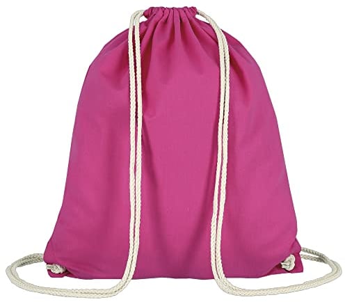 Veproli Baumwoll Turnbeutel Sportbeutel Zuziehbeutel Gymsack Sack Jute Schule Rucksack (Pink)