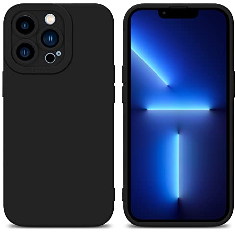 Cadorabo Hülle kompatibel mit Apple iPhone 12 PRO MAX Schutzhülle TPU Silikon Case Liquid Design mit Kameraschutz Slim Kratzfest Gummi mit Rundumschutz Case Hülle für iPhone 12 PRO MAX in Schwarz