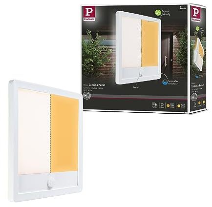 Paulmann 94707 LED Außenleuchte Panel Lamina Sensor IP44 eckig 250x250mm 2200-3000K 14W 920lm Weiß Kunststoff Tunable Warm