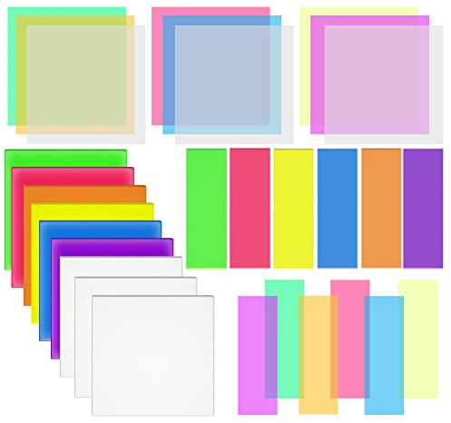 GROVBLE Transparente Haftnotizen, 750 Blätter Transparent Sticky Notes Set, Selbstklebende Wasserfest und Wiederbeschreibbar Kennzeichnung Papier, 15 Sätze à 50 sticky notes, 75 x 75 mm,75mmx25mm
