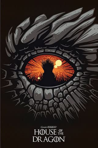 House of The Dragon - Eye - Film Poster Plakat - Grösse 61x91,5 cm + 1 Packung Powerstrips® - Inhalt 20 Stück