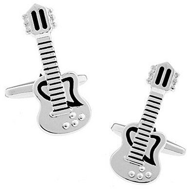 1 Paar Manschettenknöpfe Silber Gitarre Manschettenknöpfe Damen Herren Kleid Business Hochzeit Manschettenknöpfe Geschenk langlebig und nützlich, Medium, andere Edelsteine, Medium, Andere Edelsteine