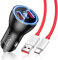 Zigarettenanzünder USB Ladegerät 80W Supervooc Charge für OnePlus Nord 2T/10 Pro, Schnelllade-Autoladegerät Mit 1M USB C Kabel für Oneplus 11 9 Pro Nord CE 3 Lite OPPO