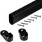 Gedotec Barra para armario | ovalada | Longitud del tubo del armario: 1500 mm | 30 x 15 mm acero negro | 1 juego con 2 soportes de pared lateral para armario para montaje en pared | sistema de barras
