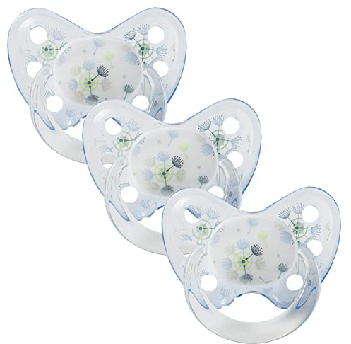 Dentistar® Silikon Schnuller 3er-Set – Größe 2, 6-14 Monate – Zahn- & kieferfreundlicher Nuckel mit Dental-Stufe – BPA-frei – Made in Germany - Pusteblume