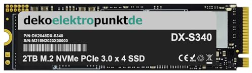 dekoelektropunktde 2TB M.2 NVMe Gen3 SSD Festplatte passend für ASRock H470 Phantom Gaming 4 Mainboard, Alternatives Ersatzteil 2280 PCIe 3.0 x 4