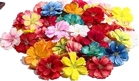 MsTeco 50 Stück Blumen Künstlich, Bunt Mini Seidenblumen, Seidenblumen Dekoblüten,Künstliche Blumen,Gänseblümchen Blütenköpfe,für Heimwerker, Hochzeit, Party, Heimdekoration (Mischen)