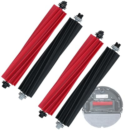 PELLYDA Ersatzteile Zubehör, Trennbare Rubber DuoRoller-Bürste für roborock S8/S8 +/S8 Pro Ultra/Q8 max/Q8 max+/Q5 max Roboter Staubsauger, 2-Satz Gummirollenbürsten.