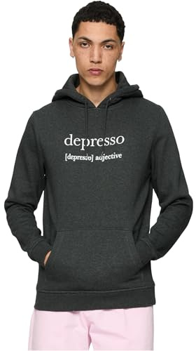 Mister Tee Herren Kapuzenpullover Depresso Hoody Charcoal L