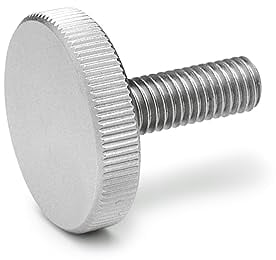 Ganter Normelemente | Flache Rändelschrauben | Rändelschrauben (niedrige Form) | DIN 653-M8-40-NI | 1 Stück | Edelstahl | Gewinde: M8x40