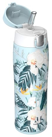 Super Sparrow Water Bottle with Straw - Ultralight Stainless Steel 18/10 Travel Mug - 750ml - BPA Free - Insulated Metal Flask - Leakproof Water Bottle for Sports, Travel, Work