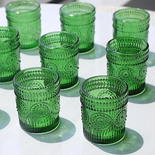 Vohocandle Grüne Teelichthalter im 12er-Set, Votivkerzenhalter für die Tischdekoration bei Hochzeiten, Teelichthalter für den Urlaub