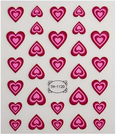 Colcolo Valentines Day Gifts Nail Art Stickers, Heart Love Nail Designs for Girlfriend, Pink