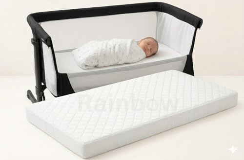 Buy All Here Matratzenschoner für Kinderbett, mit vollem Schutz, hypoallergen, superweich, atmungsaktiv, extra dicke Babybett-Matratze, wasserdicht, abnehmbar, waschbar, hergestellt in Großbritannien