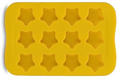kesurpae Star-Shaped Chocolate Molds 12-Grids Ice Cube Tray Non-Stick Fondant Cookies Cake Decoration Household Accessories, Star/Yellow