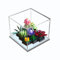 Kit d'éclairage LED et boîte de présentation de Figurines pour Plantes Grasses pour Lego 10309 en Acrylique Anti-poussière Transparent (sans modèle) (Tenon mortaise + Blanc)