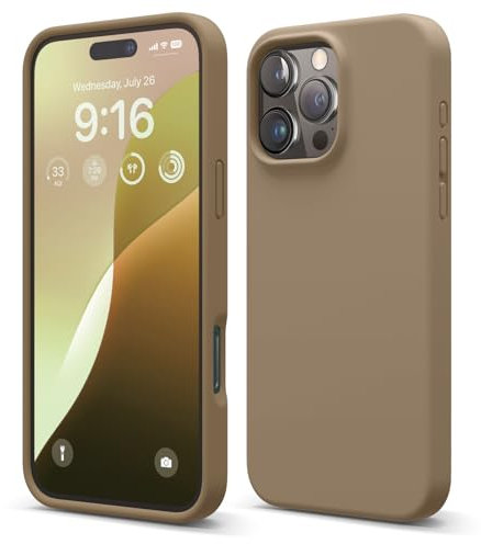 elago Compatible with iPhone 16 Pro Max Case, Premium Liquid Silicone Case, Full Body Protective Cover, Shockproof, Slim Phone Case, Anti-Scratch Soft Microfiber Lining, 6.9 inch (Brown)