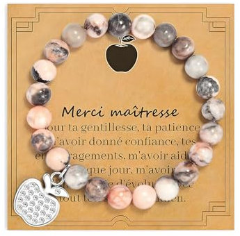 JAONLD Naturstein Armband Damen Heilsteine für Damen Edelstein Anhänger,Chakra Yoga Bergkristall Armband Rosenquarz Edelstein für Frauen Teenage Mädchen(Weiß-Rosa Achat)