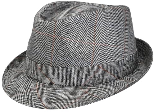 Stetson Classic Trilby Seidenhut Herren Made in Italy Sommer Winter grau-schwarz L (58-59 cm)