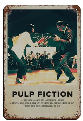 HGEIK Klassisches Filmposter Pulp Fiction (11) Blechschild, Vintage, Metall, Pub, Club, Café, Bar, Zuhause, Wandkunst, Dekoration, Poster, Retro, 20 x 30 cm