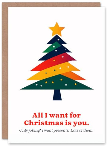 Artery8 All I Want Is You Only Joking Want Presents Funny Blank For Him Or Her Art Christmas Card