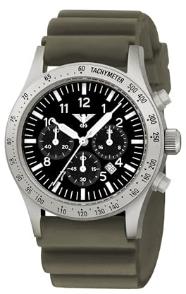 KHS Platoon Steel Solar Chronograph KHS.PLASSC.DSGO mit Taucherband steingrau-Oliv