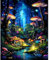 Pujeknm Malen Nach Zahlen Erwachsene Pilz-DIY Wald Handgemalt Ölgemälde Kit für Anfänger, Mit 3-Pinseln und Acrylfarbe Landschaft Handgemalt öLgemäLde Kit Als Geschenk 40x50cm (Rahmenlos)