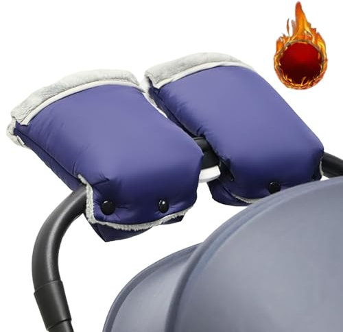 Vibhgtf Warme Kinderwagen-Handschuhe – Lenker-Fäustlinge, mit Frostschutzmittel gefütterte Fäustlinge – verstellbare, wasserdichte Handschuhe für kaltes Wetter, Winter-Kinderwagen-Zubehör