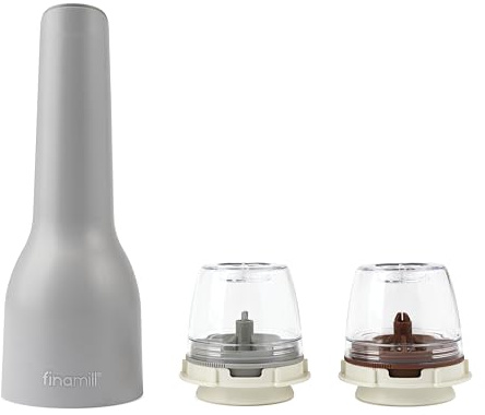 FinaMill GP813437-111STO USB Gewürzmühlen-Set, Kunststoff, Steingrau