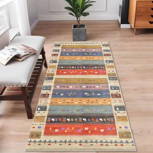 Bnehwogu Küchenläufer rutschfest 70 x 240 cm, Küchenteppich Waschbar, Teppich Läufer Flur Lang, Modern Küchenmatten, Korridor Teppich Läufer für Küche, Eingang, Wohnzimmer, Schlafzimmer, Waschküche