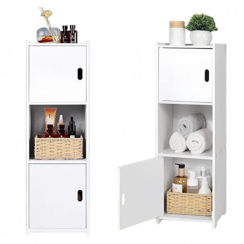 FENGSHENG-SHOP Waterproof Bathroom Cabinets, Storage Accessories Floor Standing Cabinet for Bathroom, Furniture for Kitchen Hallway, Storage Cupboard Unit with Daily use Layer 25 x 22 x 80 cm