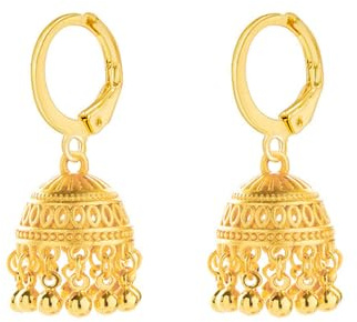 Oro indio Jhumki Bell Hoop Pendientes Para Mujeres Retro Étnicos Bohemia Hueco Jhumka Campanas Redondas Borla Colgante Gota Pendiente Bollywood Boho Tradicional Gypsy Huggie Joyería
