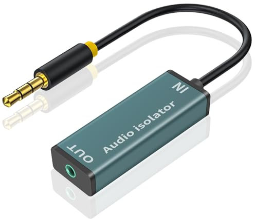 Duttek Ground Loop Noise Isolator, Auido Noise Filter Eliminator with 3.5mm Jack Audio Cable for Car Audio System/Home Stero System