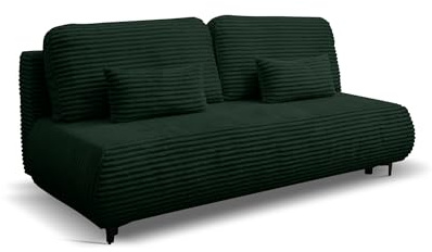 VENASI MÖBEL Ecksofa mit Schlaffunktion Etna, Beige Cordstoff | Sofa mit Bettkasten, Schlaffläche 150 × 205 cm, inkl. Kissen & Aufbauanleitung